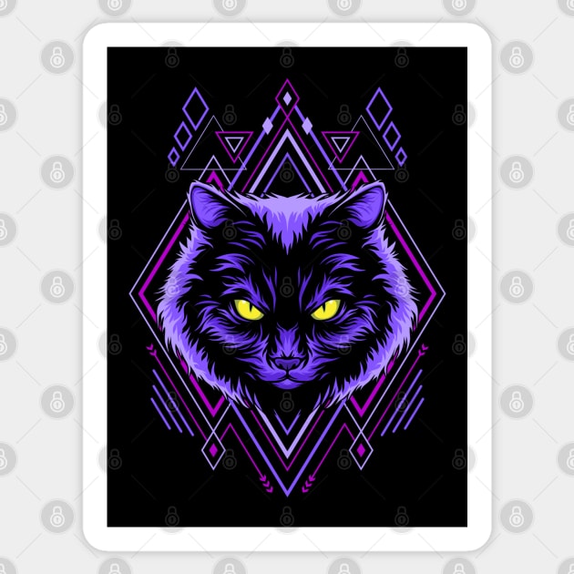 Kitten Head Geometry Sticker by fooart